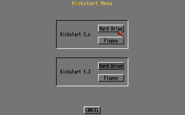 The Amiga 3000 Kickstart Menu